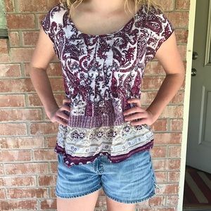 Purple Paisley Calvin Klein Blouse